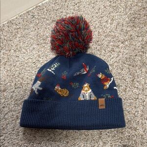 Kids' Blue Pom-Pom Beanie